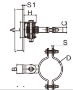 Adjustable Bolt-on Heavy Duty Hinge with
Clamp to Strap Around Post