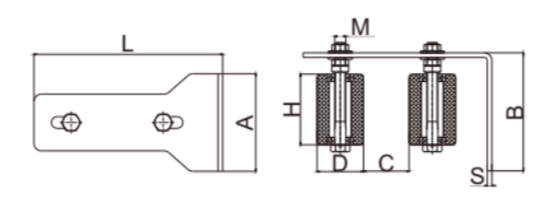 Guide Bracket with Nylon Roller (with bearings)