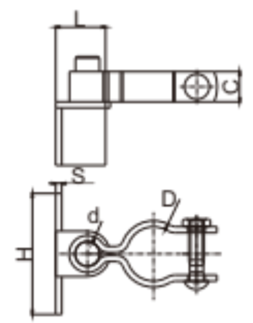 Flat Back Fence Gate Hinge With Tubular Frame Clamp