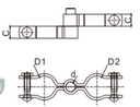 Fence Gate Hinge With Two Tubular Frame Clamp